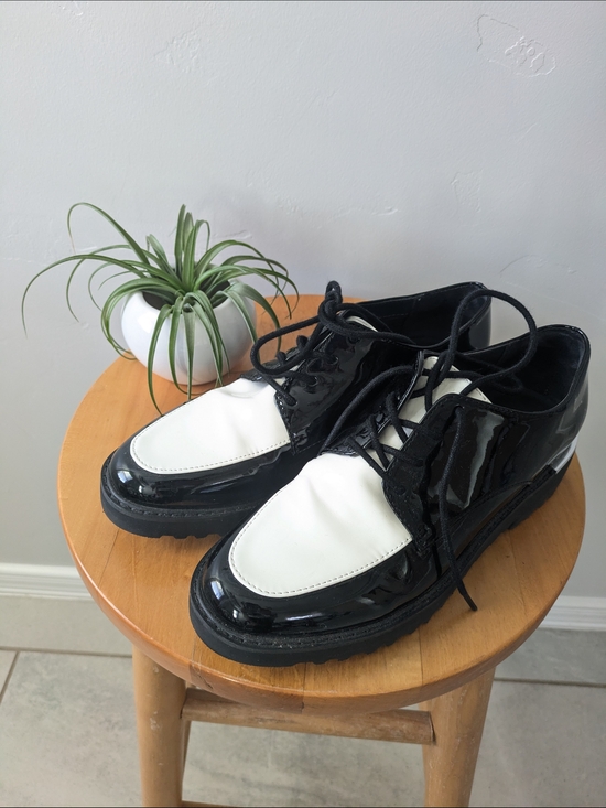 Franco Sarto Shoes - Franco Sarto Black and White Patent Leather Oxfords